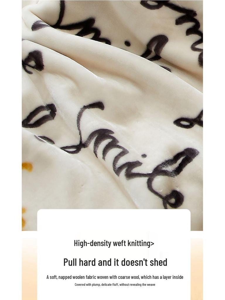 G5Z Thickened Raschel & Coral Flannel Winter Blanket for Dorms & Bedrooms
