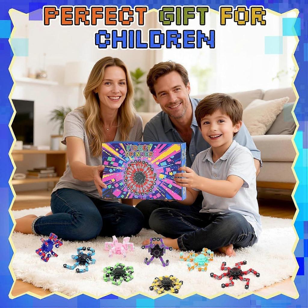 24PCS Transformable Fidget Spinners,Easter Basket Stuffers for Boys,Easter Fidget Party Favors,Easter Egg Fillers Sensory Bulk Robot Fidget Stress Rel