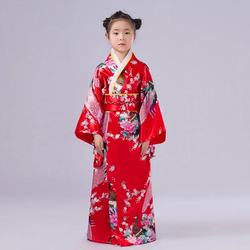 Japanese Baby Girl Kimono Children Vintage Yukata Kids Girl Cospaly Costume Traditional Costume Female Role-playing Performance