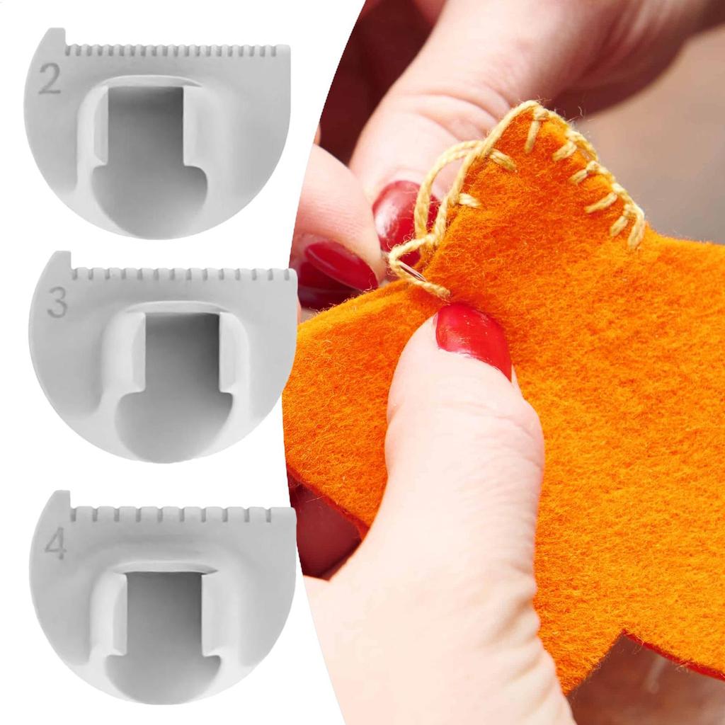 3Pcs Easy Sewing Guide for Beginners Seniors Plastic Hand Sewing Tool with 4mm 3mm 2mm Spacing for DIY Crafting Thumb Guide