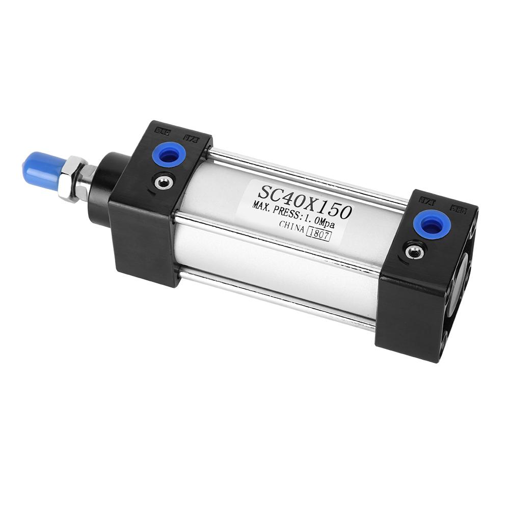 Air Pneumatic Cylinder Double Acting SC40 Standard Aluminum Alloy ComponetsSC40x150