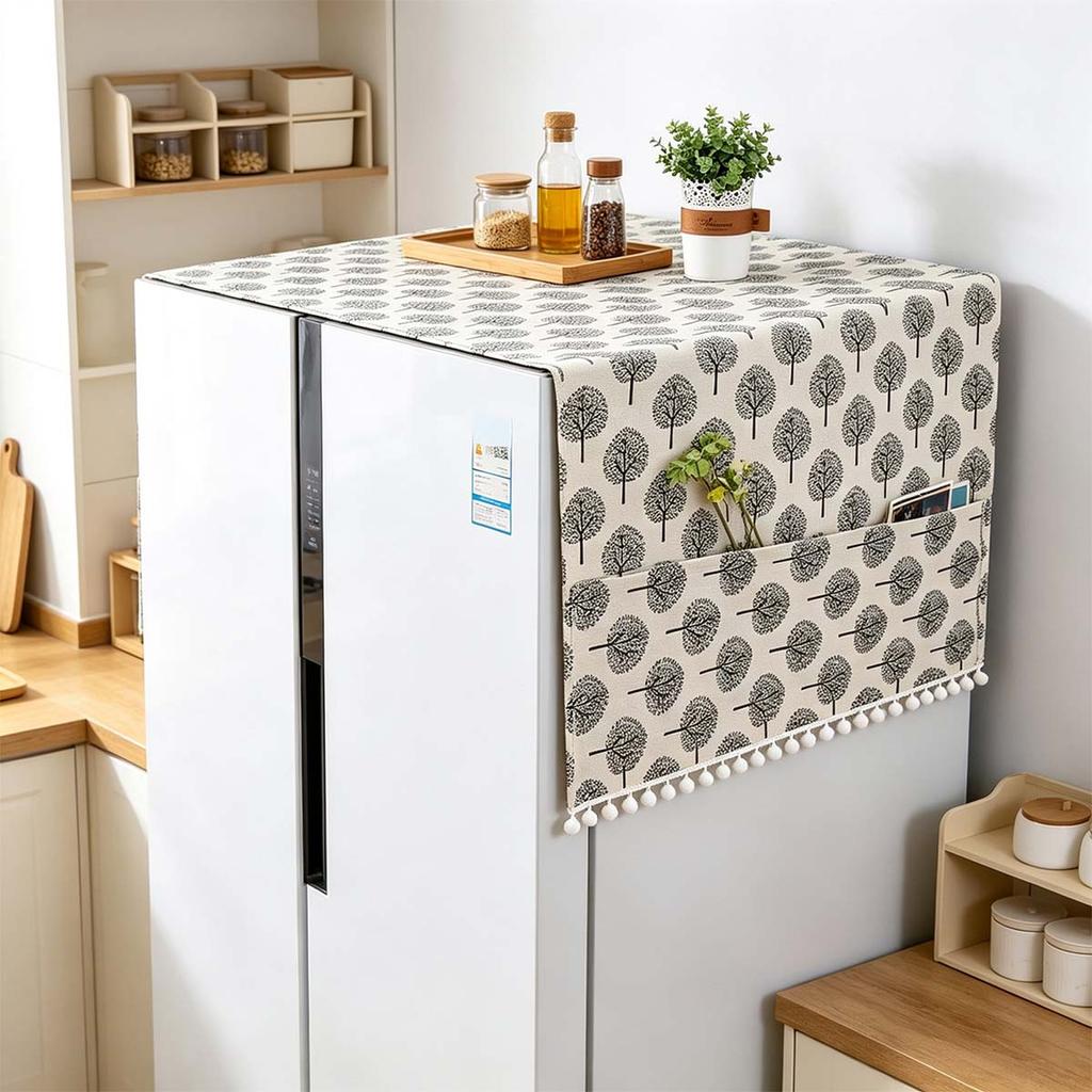 70X170cm Cotton Linen Multi Functional Refrigerator Dust Cover