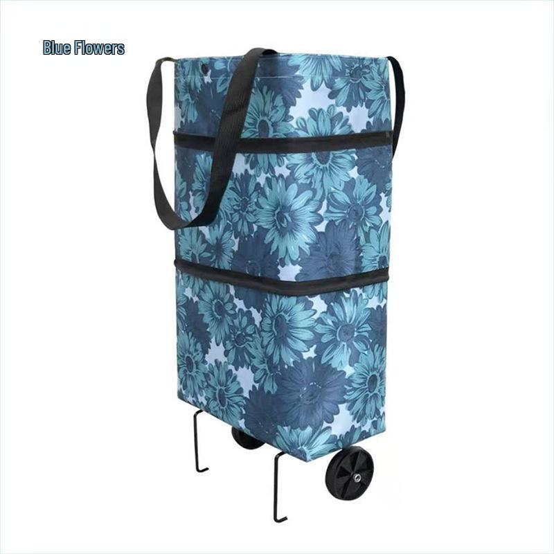 

Компактная складная тележка для покупок на колесах - Легкая портативная сумка-тележка