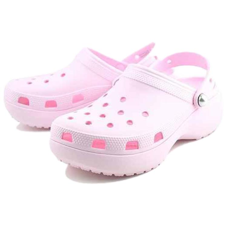 Crocs Women's Classic Platform Pearl Clog Pink Milk Platform Comfort Slip On 211231-6ZW