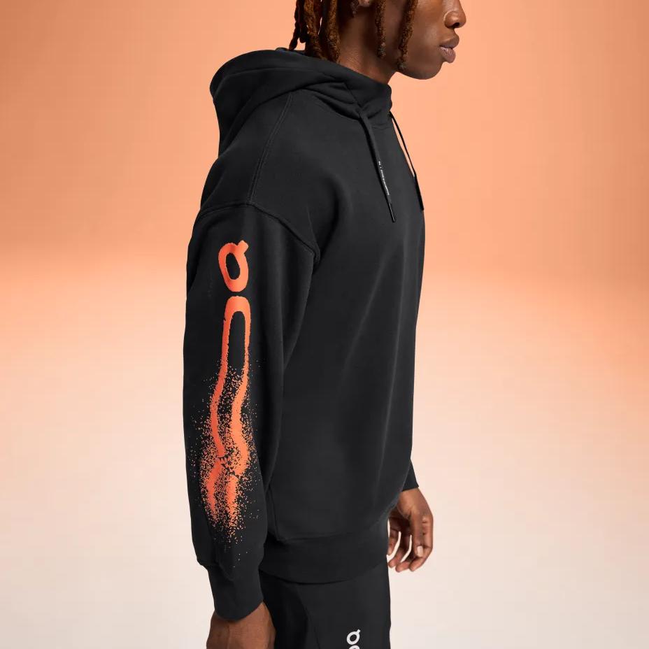 On Cloud Striped Casual Color Block Hoodie Men hoodies Black 1ME11390553