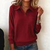 Women's Casual Long Sleeve Collared Top with Color