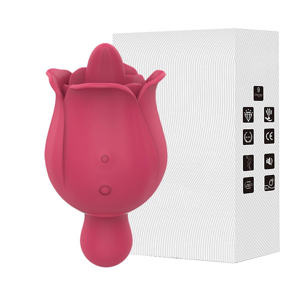 9Speed Sex Toys For Women Vibrators Adult Games Super Vibration Tongue Licking G-Spot Clitoral Stimulation Imitation Rose Design