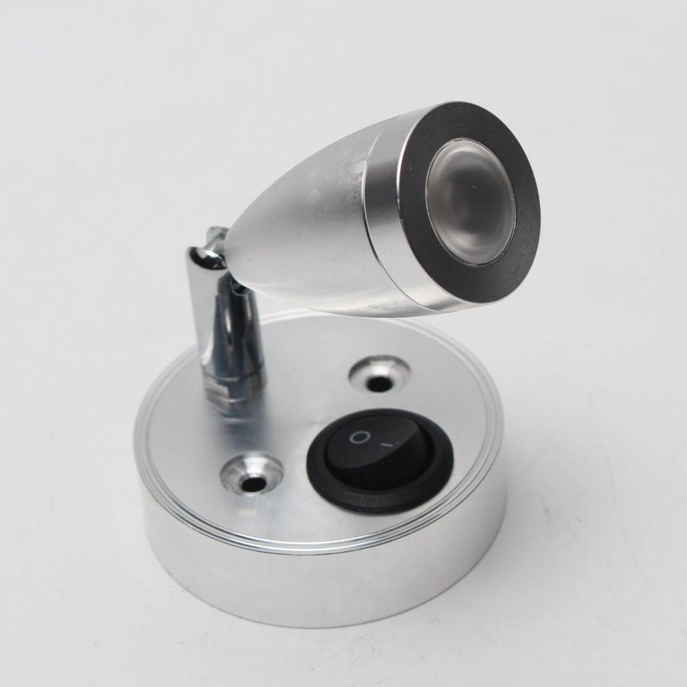 DC12V 3W Spotlight Aluminum Bedside Lamp LED Spot Reading Light  RV Boat Caravan Camp Trailer