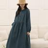 New Arrivals Open Run Women Casual Long Sleeve Dress Cotton Oversized