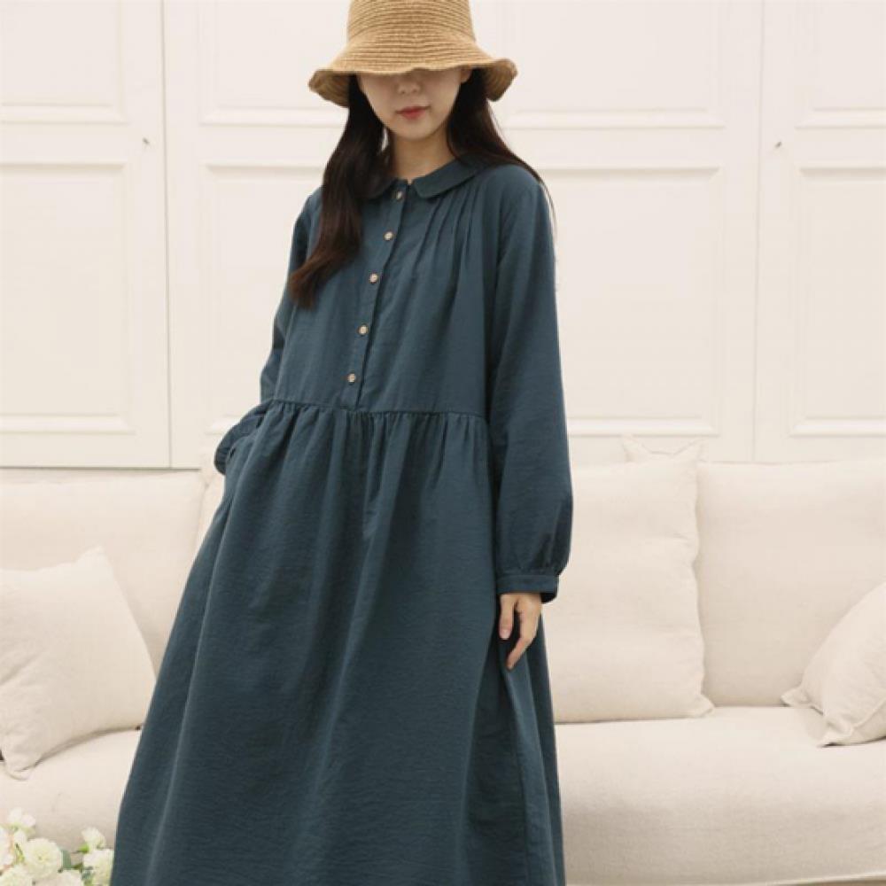 New Arrivals Open Run Women Casual Long Sleeve Dress Cotton Oversized