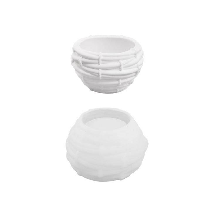 Silicone Ornament Moulds Succulent Planter Mold Resin Moulds Bird Nest Shape Candle Holder Molds Suitable for Candle Cup S
