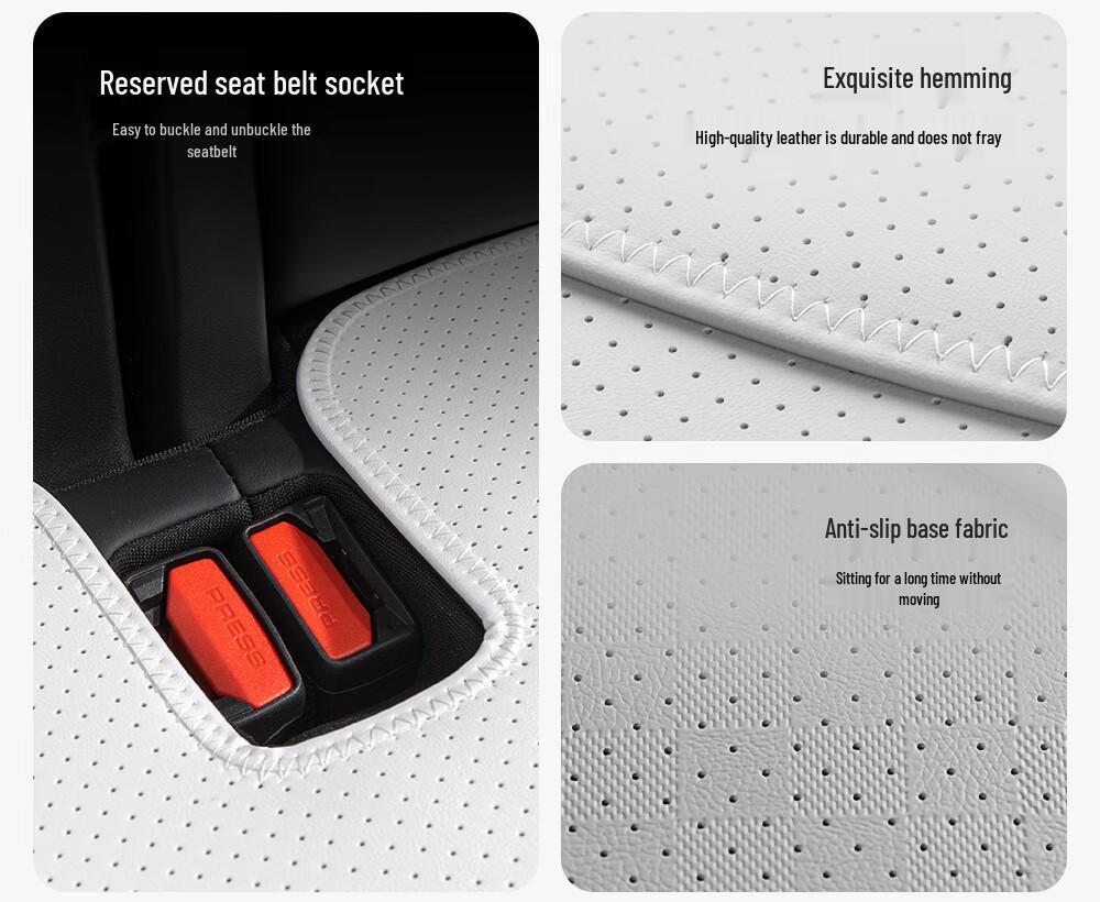 Tesla Model Y Seat Cushion Protector - Napa Leather, Breathable, Ventilated