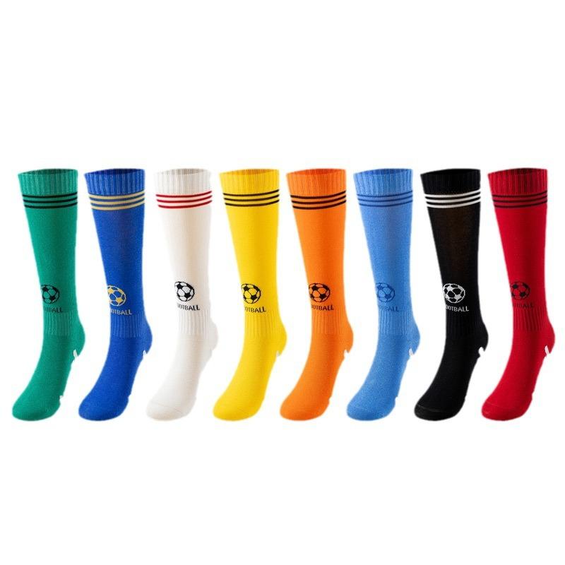 Spring And Summer Children'S Football Socks Thin Boys And Girls Medium And Small Children Classic Striped High Tube Sports Calf Cotton Socks Sweat