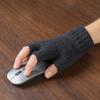 Label Autumn And Winter Knitted Cashmere Gloves Female Gloves Half-finger Gloves Men Wool Mittens