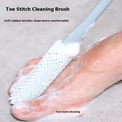 1 Stück Ergonomische Fußbürste mit langem Griff und weichen Silikonborsten, Peeling für Zehen und Rücken, zur manuellen Entfernung, Badezimmerwerkzeug