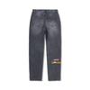 Li Ning X Pleasures Kollaboration Skateboard Serie Straight Leg Washed Reißverschluss Denimhose Herren Unterteile Schwarz AJQU185-2