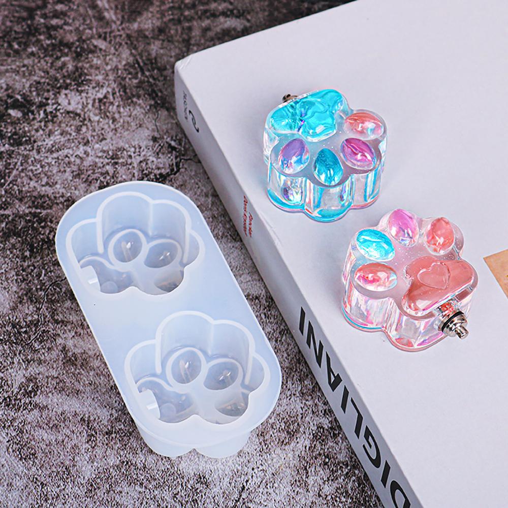 Silikon Welt Katze Bär Pfote LED Glühbirne Ornamente Epoxidharz Form Silikonform DIY Handwerk Schlüsselanhänger Anhänger Heimdekorationen