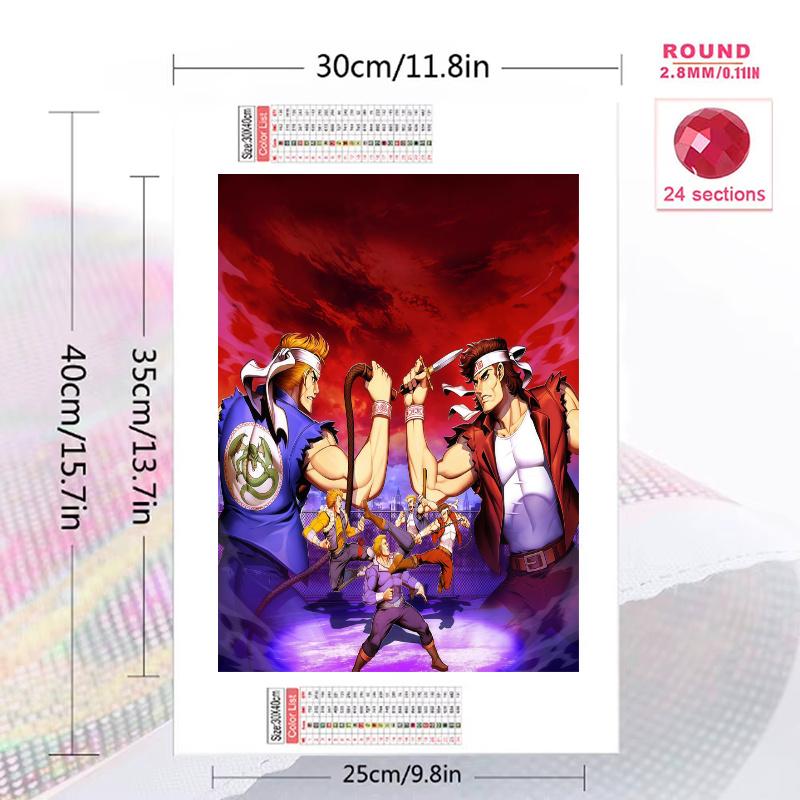 Double Dragon 100% Round Full Drill 5D DIY Diamond Painting Embroidery Cross Stitch Rhinestone Décor