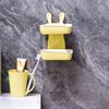 Wall Mounted Soap Dish Double Layer Design Strong Load-bearing Easy Installation Sponge Holder Bathroom Soap Rack