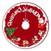 1Pcs Santa Claus Christmas Tree Skirt Festive Holiday Decorations with Warming Stars Durable Polyester Fabric for Indoor Outdoor Xmas Tree Home