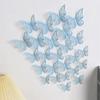 12 Peças Adesivos de Parede Borboletas 3D Borboletas Vazadas Decalques Borboletas Decoração de Arte de Parede Para Casamento Festa Decoração de Casa Adesivos