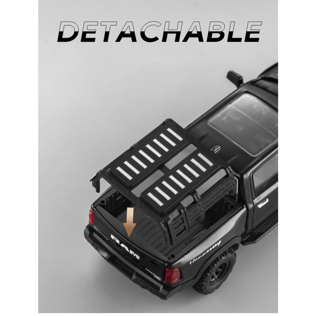 1/32 Dodge RAM 1000 TRX Mammoth Picku Alloy Car Model Sound and Light Pull Back Children's Toy Collectibles Birthday Gift