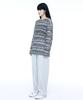 C WEAR BY THE GENIUS Oversized See-Through Craft Knit Pullover Black