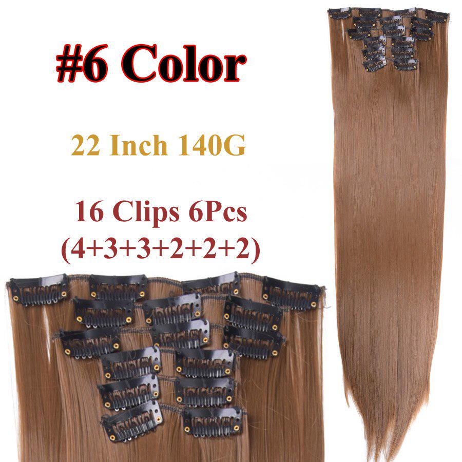 Women Clip In Hair Extension Straight One Piece Full Head Long Natural False Synthetic Hairpieces