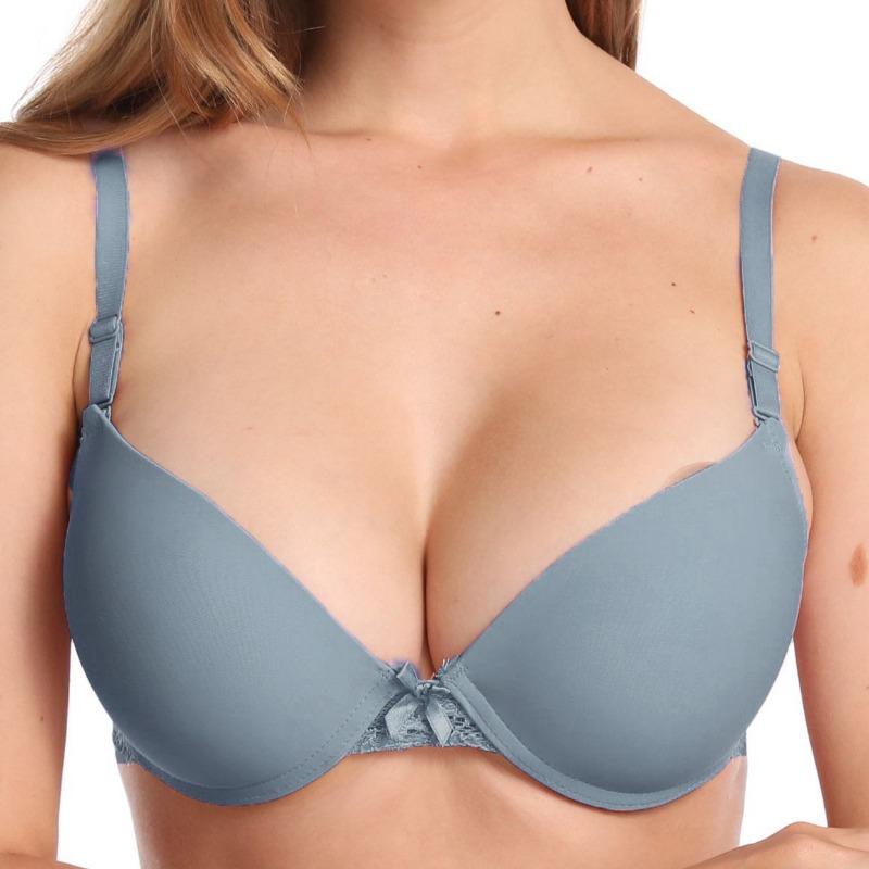 Women Comfortable Small Chest Push Up Smooth Lace Bow Bra
