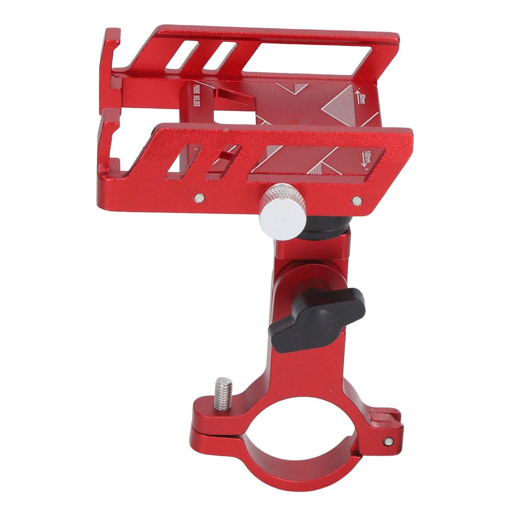 Bike Phone Mount Holder 360 Degree Rotatable Red Aluminum Alloy Handlebar Mounted Cell Phone Holder for Motorcycle