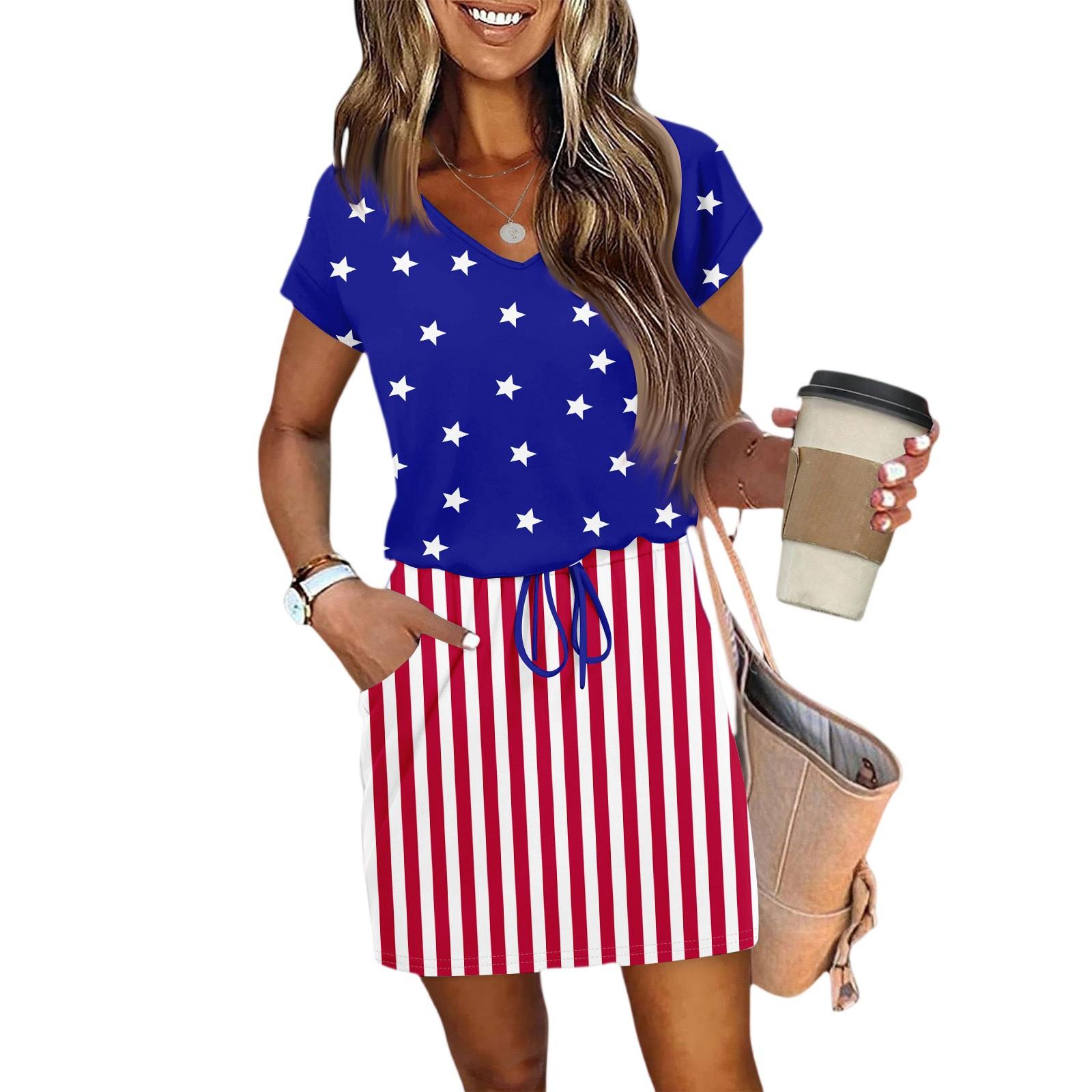 

Женские повседневные летние платья пэчворк с V-образным вырезом футболка повседневные с коротким рукавом на кулиске платья L киноварь