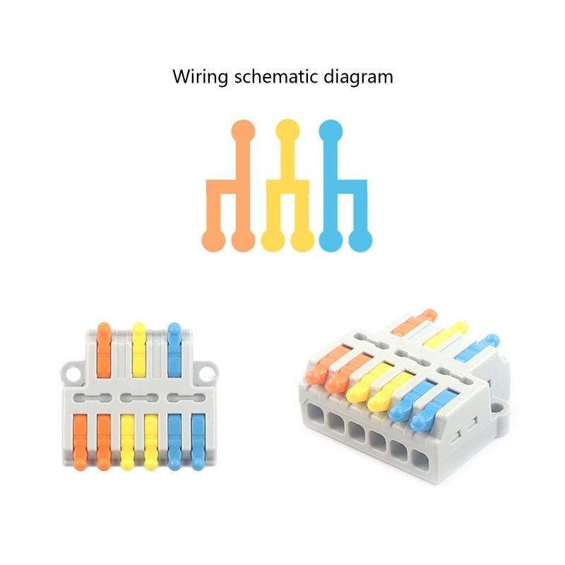 652F 3 in Multiple out Quick Wiring Connector Universal Splitter Wiring Cable Push-in