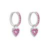 Rainbow Colored Zircon Ear Buckle Set, Love Water Drop Pendant, Small Earrings, Light Luxury and Exquisite Stacked Women's Earrings.