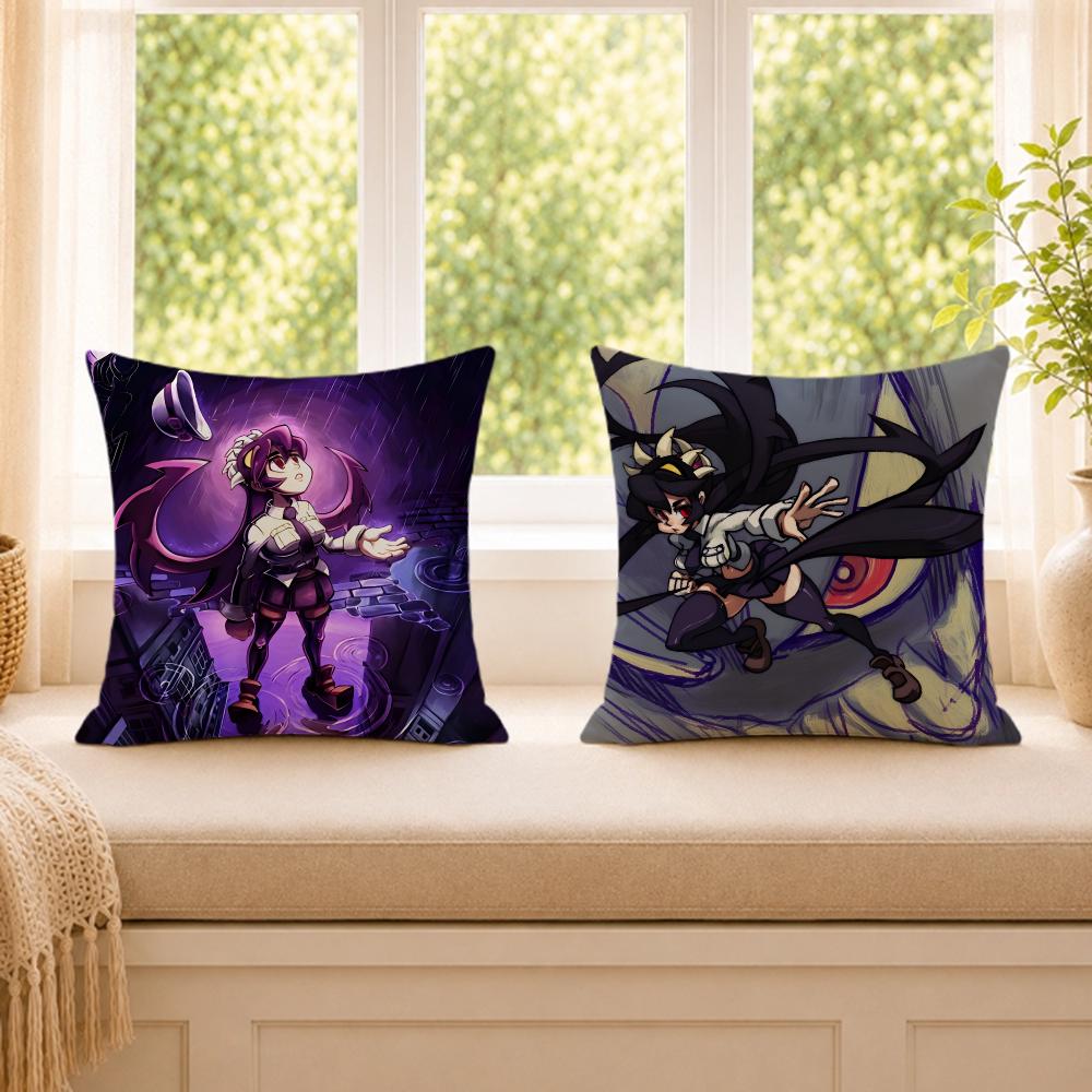 Video Game Sskullgirls Filia Cushion Cover Wrinkleresistant Short Plush Pillow Case Breathable Machinewashable