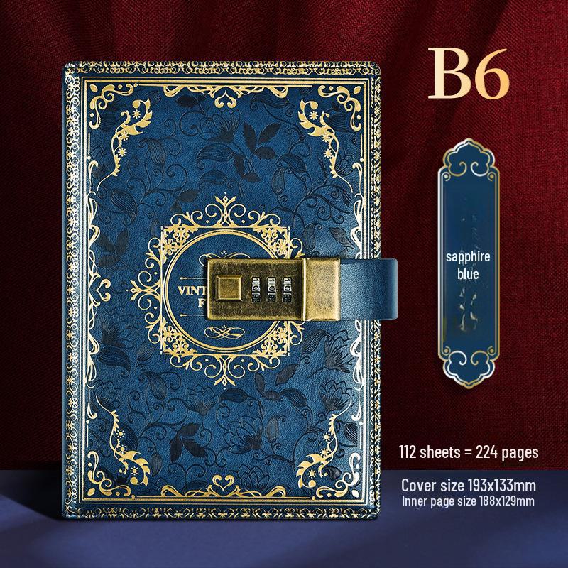 

Дневник B6 Retro Password Lock - Творческий блокнот и студенческий журнал