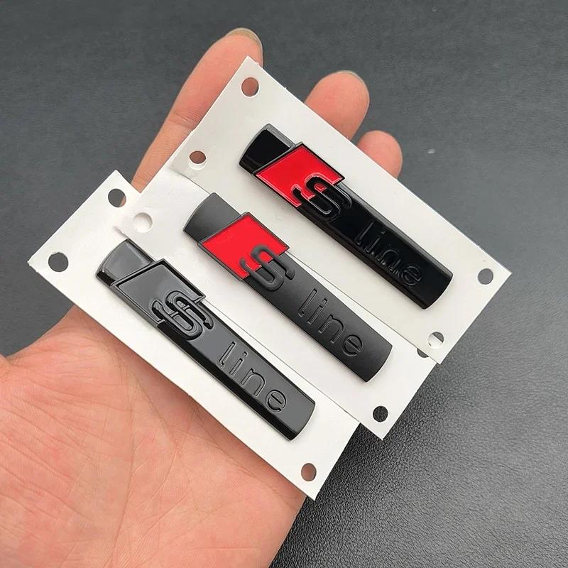 3D ABS Black Sline Logo S Line Emblem Car Fender Badge For A1 A3 A4 A5 A6 Q2 Q5 Q7 Q3 S3 S4 S6 TT S Line Sticker Accrssorie