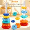 Colorful Rainbow Tower Stacking Rings - Educational Baby Toy for Early Learning and Shape Matching