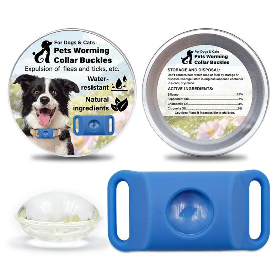 Flea Prevention Tag for Dogs Natural Ingredients Tick Repellent Tag Waterproof Collar Tag with 2 Refills Adjustable for Small Medium And Large Dogs