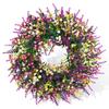 Cross-border Lavender Wreath: Spring/Summer Door & Window Floral Hanging Ornament for Outdoor & Shop Décor