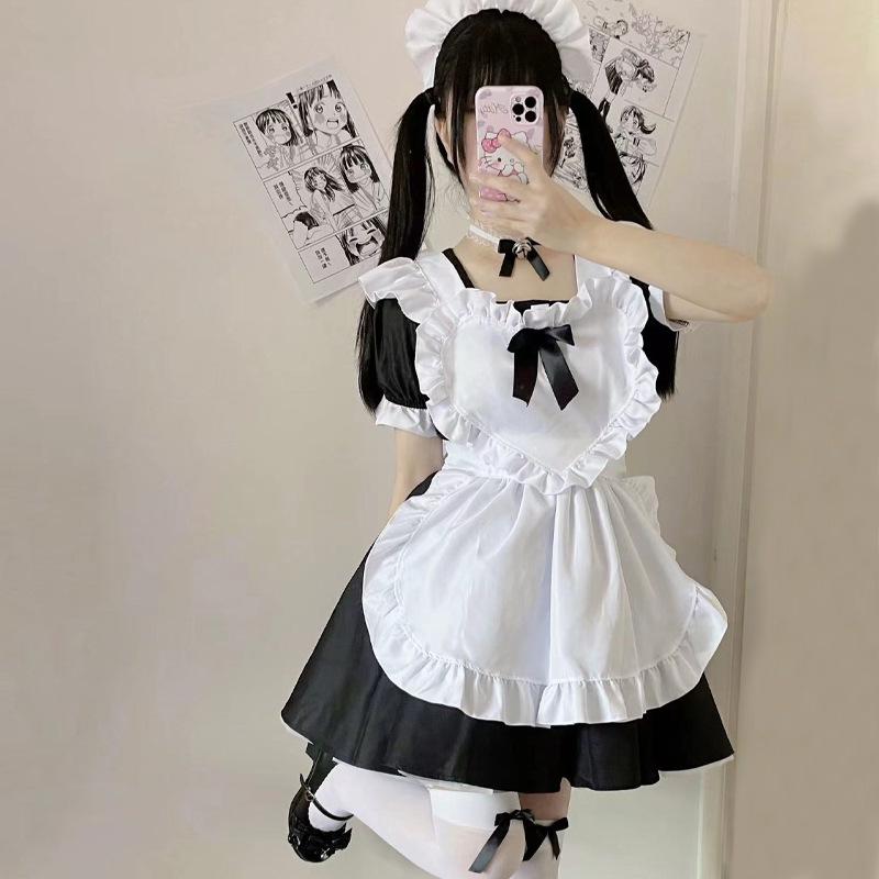 Alice Red Wine Sweetheart Lolita Cosplay Maid Outfit - Cute Princess Dress