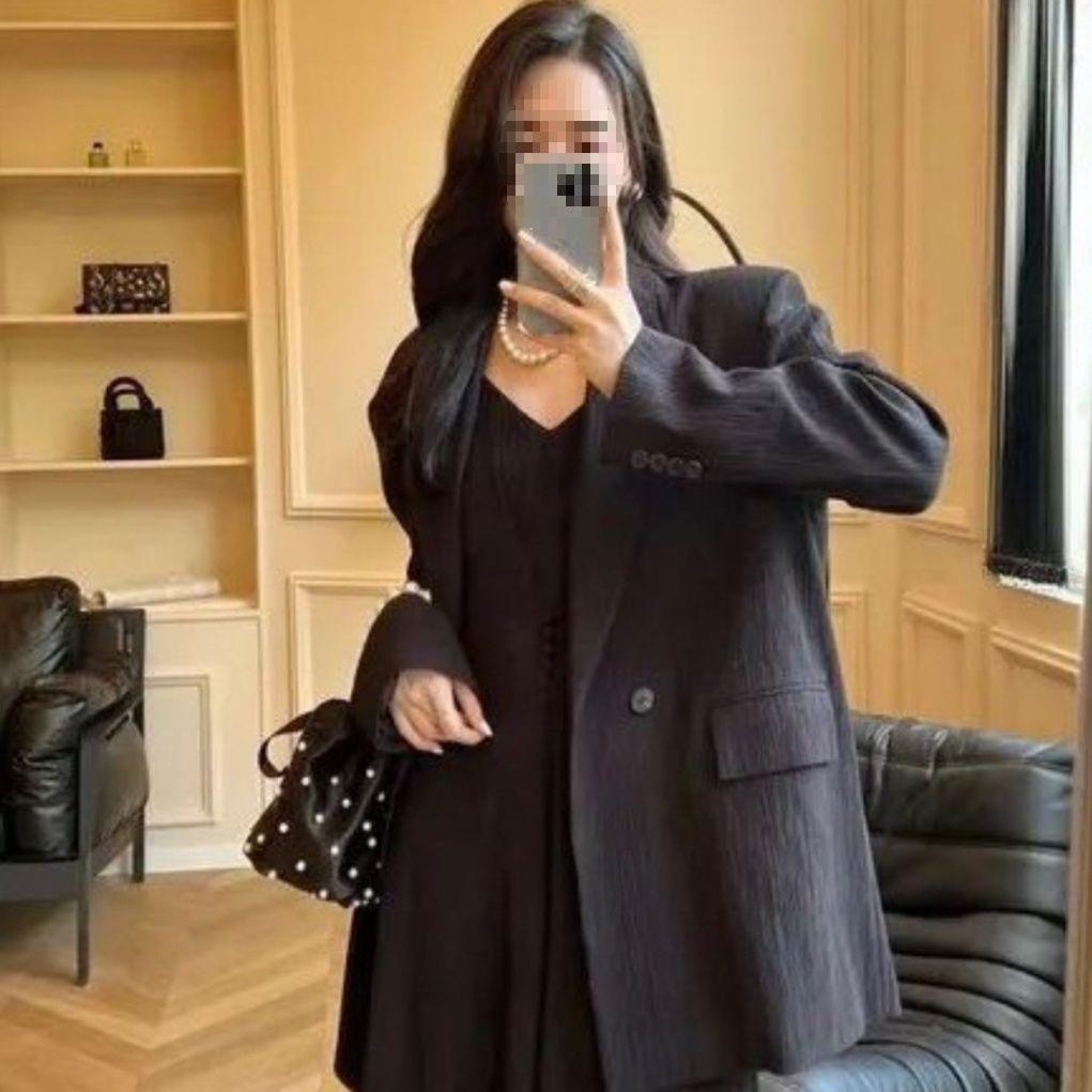 Temperamentvolles zweiteiliges Trägerkleid & Jacken-Set - Figurschmeichelndes Freizeit-Anzug für Damen für Frühling und Herbst