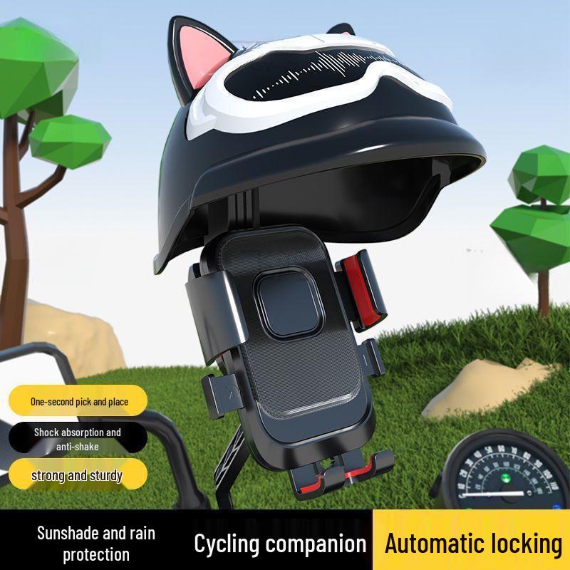 Electric Motorcycle Phone Holder with Sunshade for Riders