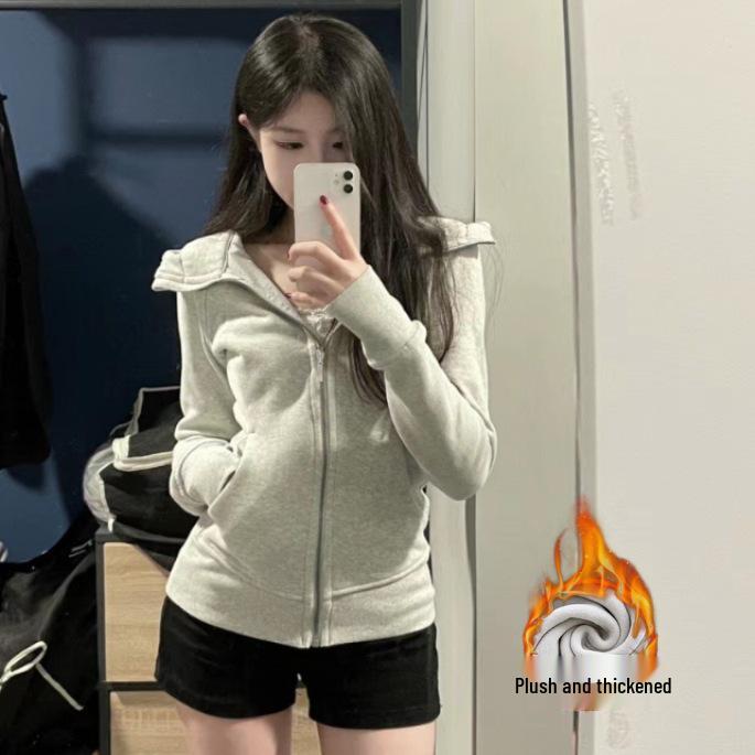 Women's Winter Fleece Lined Slim Fit Hooded Jacket Cardigan 2025