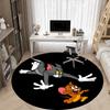1pz Tappeto Rotondo Tom & Jerry per Ufficio, Sotto Sedie da Ufficio Camera da Letto Soggiorno Decorazioni per la Casa a1016102