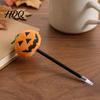 Penna a sfera Penna gel zucca di Halloween 0,7 mm con Penne zucca in peluche Novità Nera per bomboniere Forniture regalo Pennarello