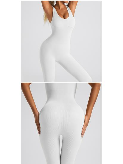 Women's High-Elastic Seamless Flare Jumpsuit - Quick-Drying Fitness Bodysuit