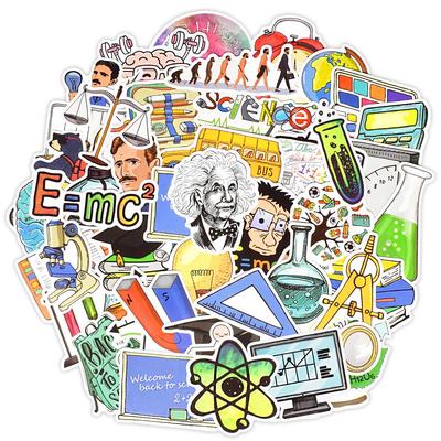 50 samolepek Vědecké laboratoře třídy Zpátky do školy Vodotěsná samolepka pro studenta až po kutilské psací potřeby Kufr Laptop Bike Car Decal