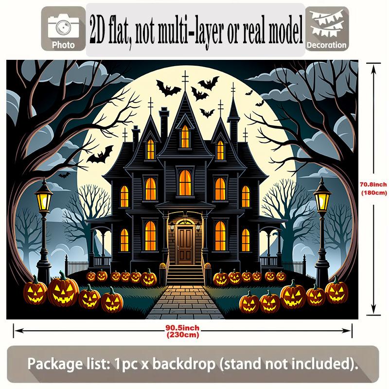 Party Backdrop Halloween Flat Banners Spooky Scary House Celebrations Wedding Enthusiasts Photo Booth Decor Front Door Decor