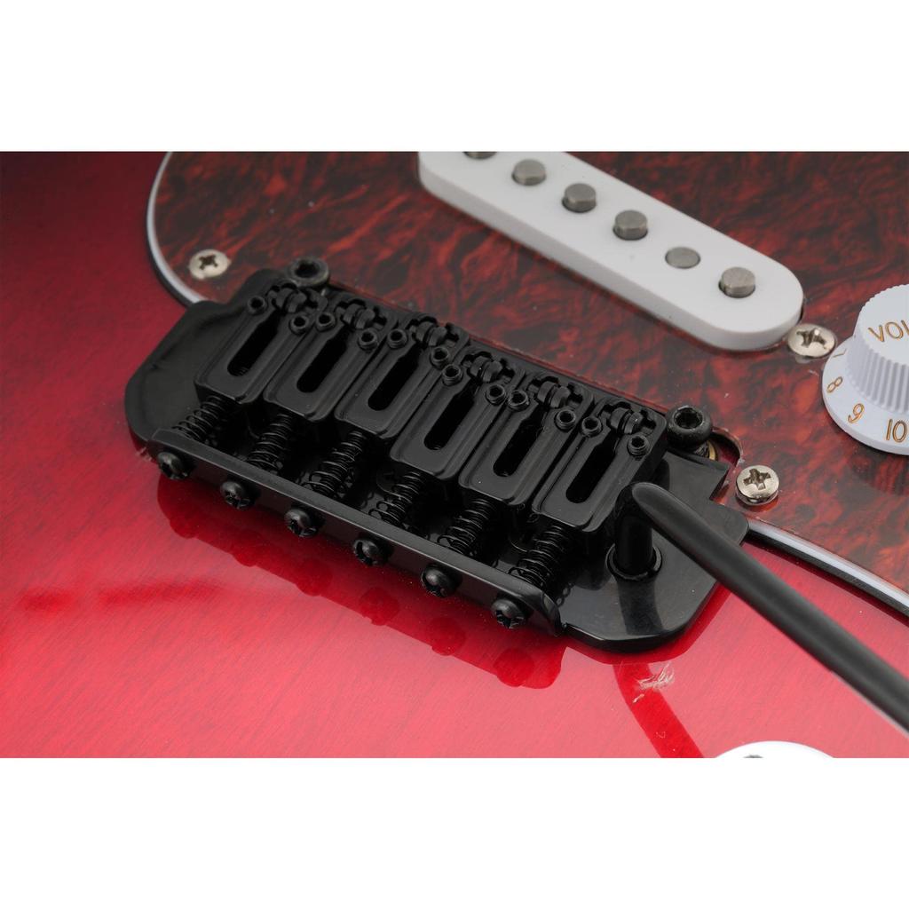 Musiclily Pro Roller Saddle Tremolo Bridge for Imported Strat Electric Black 10.8mm Two-Point Guitars,
