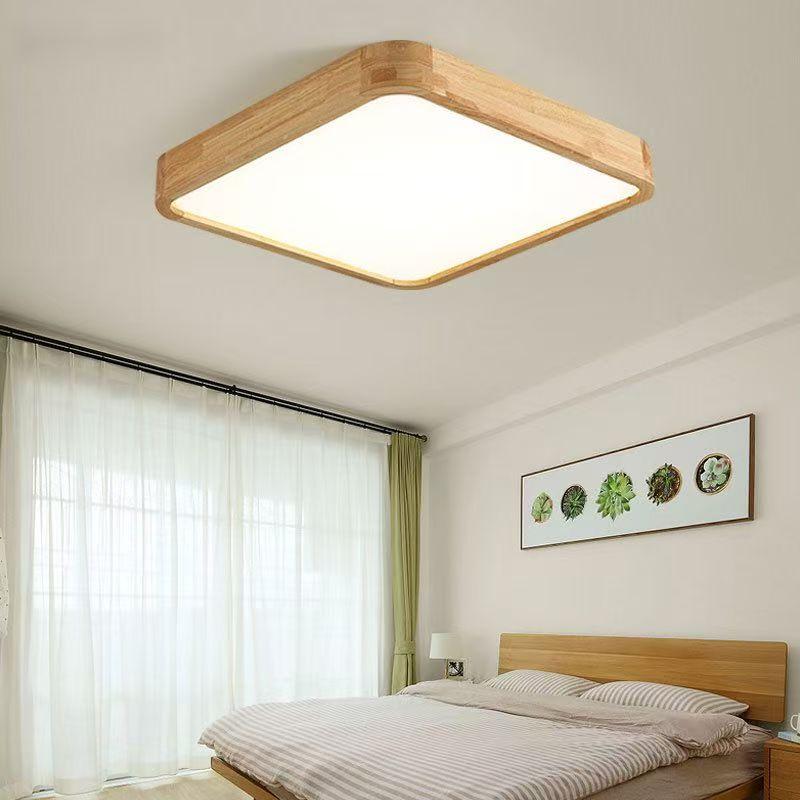 Modern LED Ceiling Light Wood Grain Golden One Light with 3 Colors Home Lighing Kitchen Bedroom Bathroom Surface Ceiling Lamp